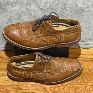 Nordstrom 1901 Men's 9.5 Brown Leather Wingtip Oxford Shoes Eclectic Grandpa
